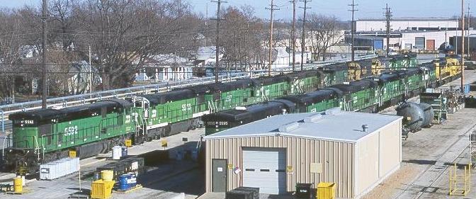 BN yard in Topeka, Kansas Feb 8, 2000